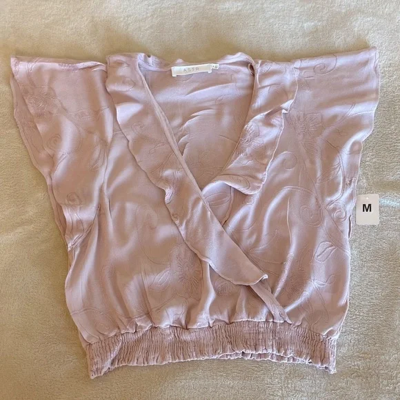 ASTR The Label Flutter Floral Pink Crop Blouse - Size M - Picture 6 of 10